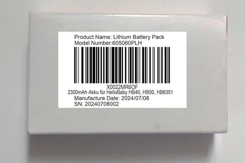 XINLANTECH 2300mAh HB6351 /HB50 HB40 Battery Replacement for HelloBaby / Video Baby Monitor