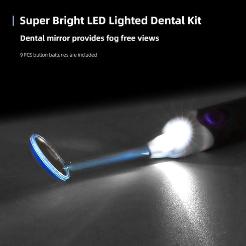 Tooth Stain Remover Tool - Oral Care Cleaning Kit with LED Light, Dental Scraper, Tooth Pick Hygiene Set with Mouth