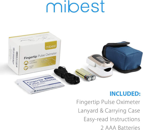 mibest OLED Finger Pulse Oximeter, O2 Meter in Dual Color White/Luxury Gold