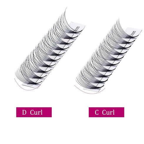 Volume Lash Extensions D Curl 12D Premade Fans 0.07 Mixed Tray Eyelashes Extension Individual Lashes (12D-0.07-D,