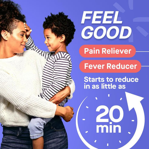 Genexa Kids’ Pain and Fever Reducer - Dye Free Liquid Acetaminophen, Organic Blueberry Flavor, 160 mg per 5mL