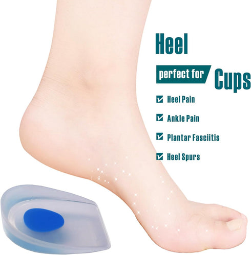 xiaopihou 4pack-Gel 5-8 7-10) Heel Cups for Kid's SportTraction Shock Absorbing Lightweight/Kids Heel Cups for Heel