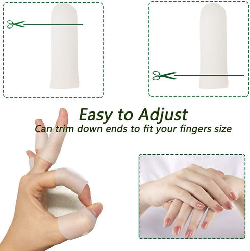Gel Finger Protectors, Silicone Fingertips Protection for Trigger Finger, Arthritis, and Pain Relief