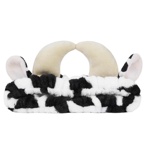Facial Spa Headband Cosmetic Makeup Headband Skincare Headband for Washing Face Makeup (Cow)
