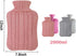 Kellegour 2pcs 2 Rubber Hot Water Bottle with Knitted Cover, Warm Water Heat Bottles for Menstrual Cramps, Pain Relief