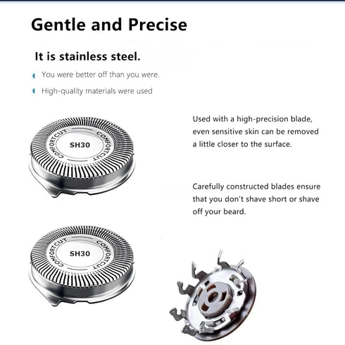 SH30/52 Replacement Heads Compatible With Philips Norelco Series 3000 Replacement Blades&for Philips Norelco SH30 Replacement Heads,for Philips Norelco Shavers Series 3000 2000,1000,Rounded 5000X Etc