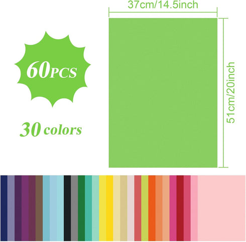 Morcheiong 60 Sheets Tissue Paper in 30 Colors Rainbow Tissue Paper Bulk Gift Wrapping for DIY Art Craft Floral Birthday Party Festival(20 x 14.5 inches /50 x 37cm) by Morcheiong