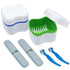Denture Cup Kit, 2 Denture Cases with 2 Denture Toothbrushes & 2 Portable Toothbrush Boxes for Travel