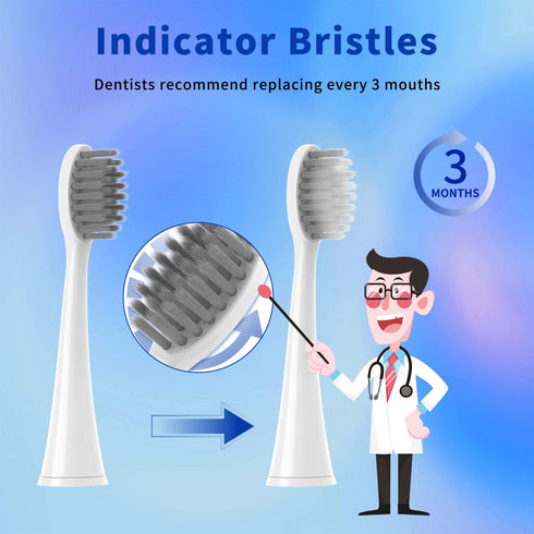 10 Pack Replacement Toothbrush Heads for Burst Electric Toothbrush, YMPBO Deep Cleaning Bristle Design, White