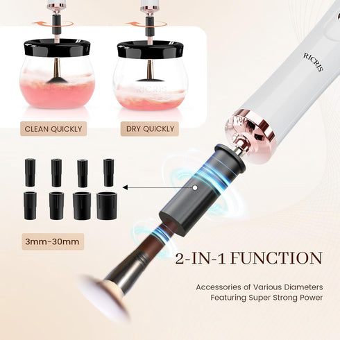 Electric Makeup Brush Cleaner and Dryer Machine - Super Fast Cleaning and Dry Make Up Brushes - Automatic Cosmetic Brush Cleanser Remove Tool for Beauty Women, Girls