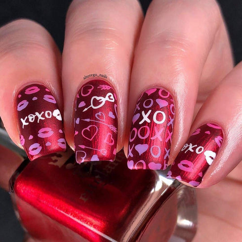 Whats Up Nails Valentine's Day Stamping Plates, 2 Pack (B024, B041) for Nail Art Design