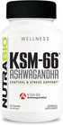 NutraBio Ashwagandha KSM-66 Herbal Supplement, 600mg, 60 Vegetable Capsules