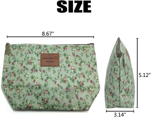 Hunger Green Flowers Make-Up Cosmetic Bag Carry Case, 14 Patterns (P11417017)