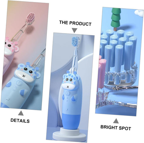 Healeved Electric Toothbrush Colorful Sonic Vibrating Tooth Brush for Replacement Heads Pediatric Oral Care Tool