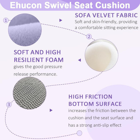 360 Chair-17.7"X17.7" Swivel Seat Cushion Degree Rotating Seat Cushion Light Weight Portable Pivot Disc Pad