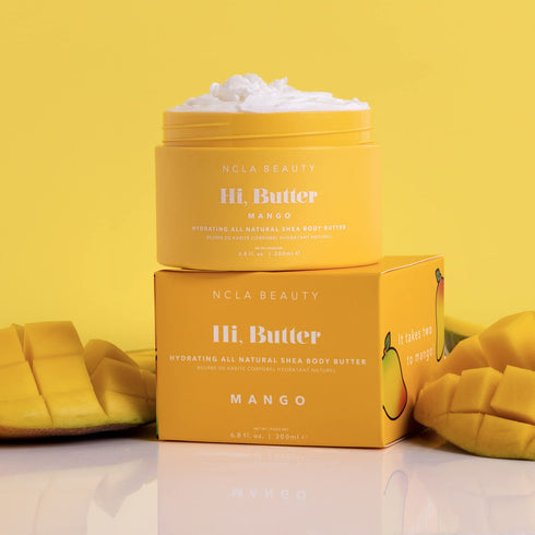 NCLA Hi, Butter Natural Shea Body Butter, Vegan, Cruelty-Free Clean Skincare (Mango, 6.8 oz | 200 ml)