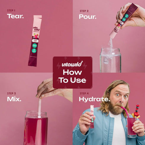 Immunity + Daily Hydration & Multivitamin Electrolyte Drink - Single Serving Stick Packs, Zero Sugar + Zinc