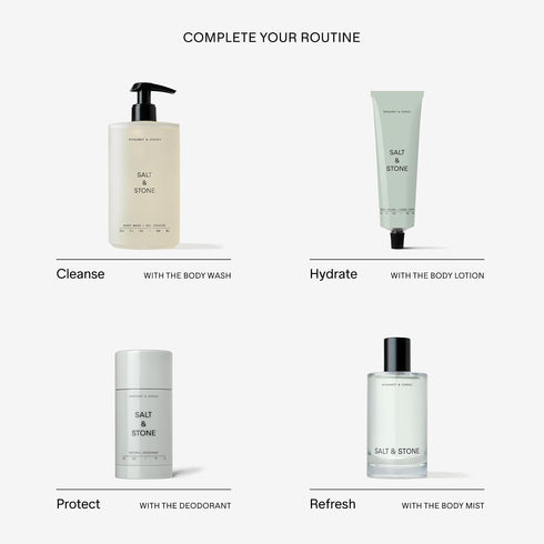 Salt & Stone Body Mist, Bergamot & Hinoki Scent - Skincare Infused Perfume Hair & Body Spray for Women and Men (3.4 fl