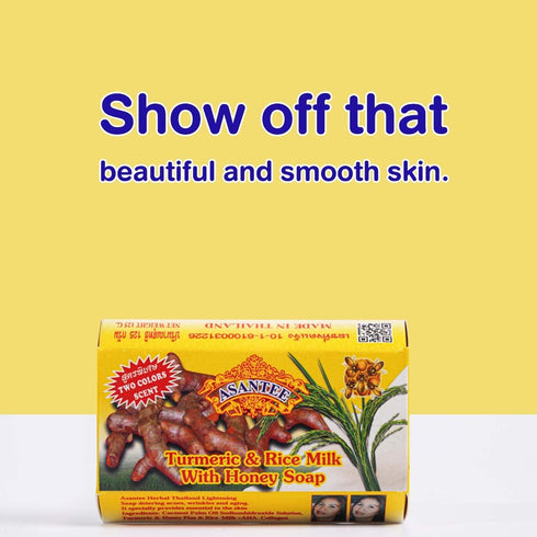 Rice Milk & Turmeric Soap Bar by ASANTEE - Luxurious Body Soap for Soft, Clear, and Radiant Skin, 125 g