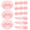 KESYOO Cartoon Pink Pig Hairpins, Cute Animal Barrettes, Stylish Accessories Hair Decor (9pcs)