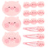 KESYOO Cartoon Pink Pig Hairpins, Cute Animal Barrettes, Stylish Accessories Hair Decor (9pcs)