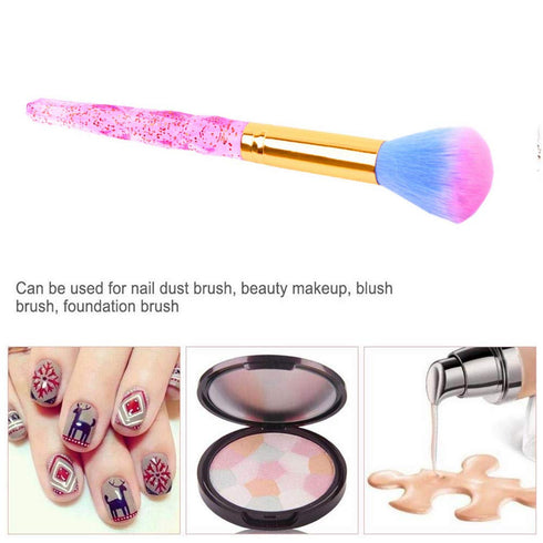 Nail Art Dust Remover Soft Brush Cleaner - Pink Nail Brush for Acrylic Nails and Makeup Powder