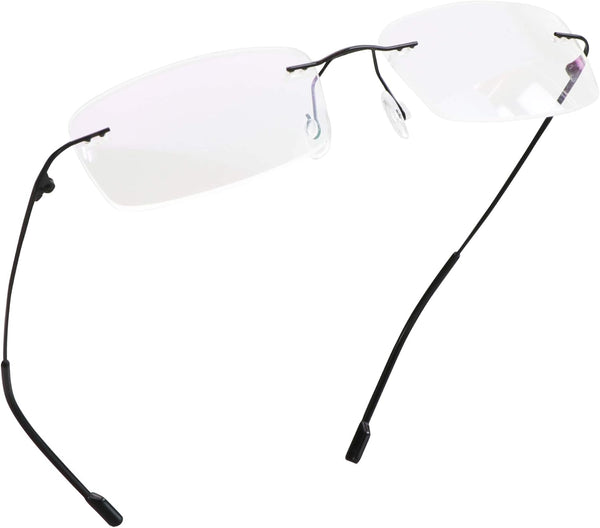 LifeArt Blue Light Blocking Reading Glasses, Men’s and Women’s Rimless Frame, +1.50 Magnification