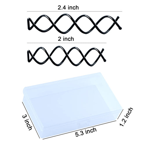 Spiral Bobby Pins Black with Storage Tin, 20 Pcs Spin Pins for Hair (2&2.4 Inch), Premium Non-Scratched Twist Hair Pins