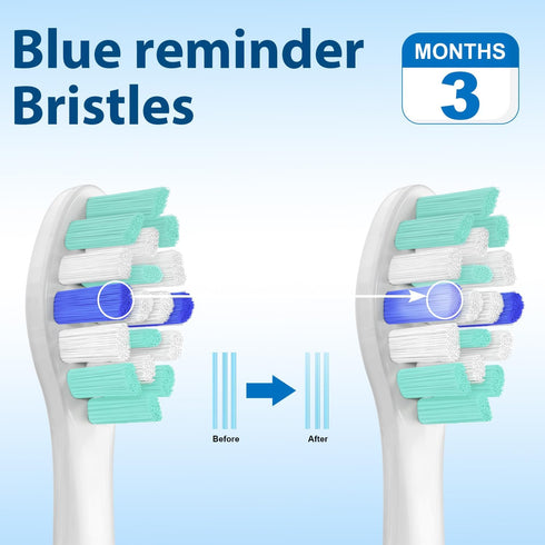 Toothbrush Replacement Heads for Philips Sonicare, C2 Brush Heads Compatible with ProtectiveClean 4100, 8 Pack