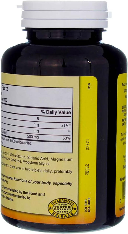 Nature's Blend Calcium Chewable 500 mg, Bavarian Cream, 100 Tabs