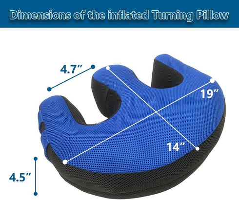 Inflatable Turning Pillow, U-Shaped Bedridden Positioning Device with Removable Polyester Cover, Nursing Aid