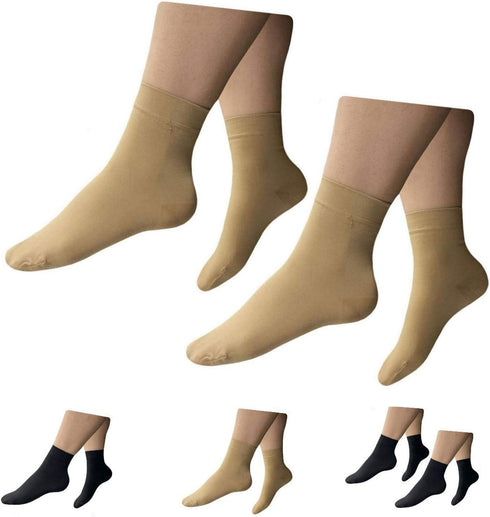 HealthyNees Closed Toe 15-20 mmHg Compression Foot Circulation Wide Ankle Sleeve (2 Pairs