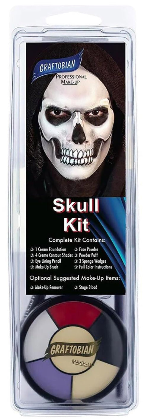 Graftobian Skull Makeup Kit, Skeleton Makeup Set for Costumes, Cosplay, and Halloween
