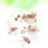 NUOBESTY 4Pcs Wedding Hair Clip Comb, Handmade Pearl Floral Leaf Hair Accessories for Women (Pink)