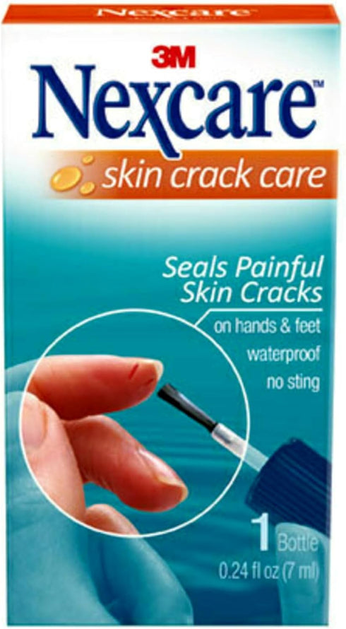 Nexcare Skin Crack Care, Waterproof No-Sting Liquid Bandage, 0.24 fl oz Bottle, Pack of 2