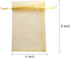 50pcs 4x6 inch Gold Organza Wrap Bags, Sheer Fabric Drawstring Pouches for Baby Shower Favors, Craft Business
