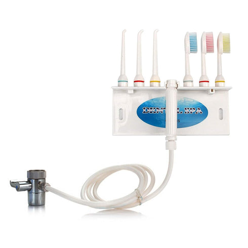Water Flosser for Family Use, 3 Jet Tips & 3 Toothbrush for Faucet & Shower, Non-Electric Oral Irrigator, Dental Care