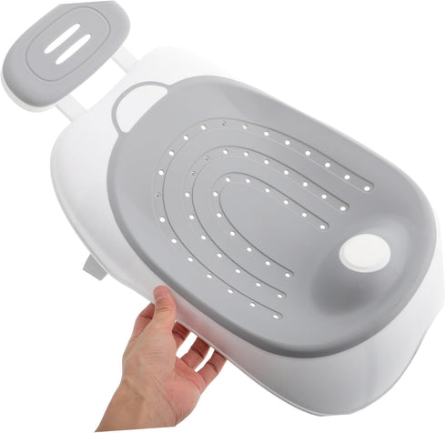 Adjustable Bath Seat with Non-Slip Foam Support Foldable Bathtub Mat for Versatile Bath Stool Bed Fits Double Sinks