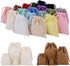 TYLPFH 10pc Package Coffee,18x25cm) Cotton Drawstring Storage Bag White Canvas Bags for Candy Gift Pouch Reusable Home