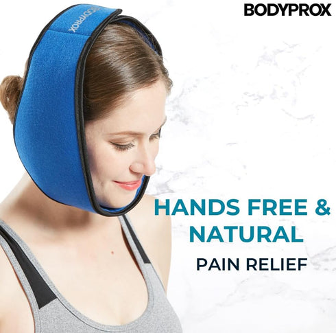 Bodyprox Face Ice Pack for Jaw, Head and Chin, Adjustable Hot and Cold Wrap for Wisdom Teeth and TMJ Pain Relief