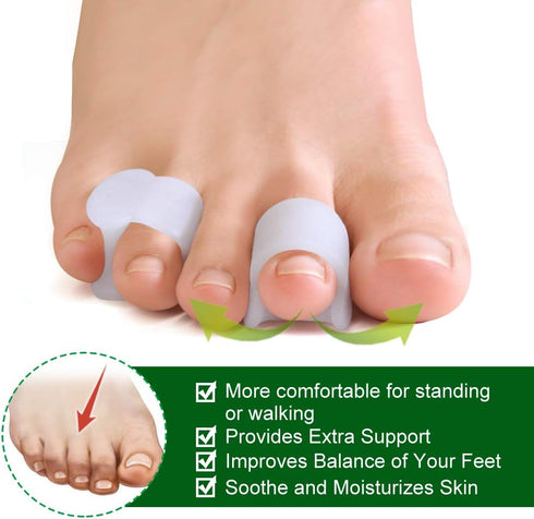 Welnove Gel Toe Separator, Pinky Toe Spacers for Preventing Rubbing (Pack of 12)