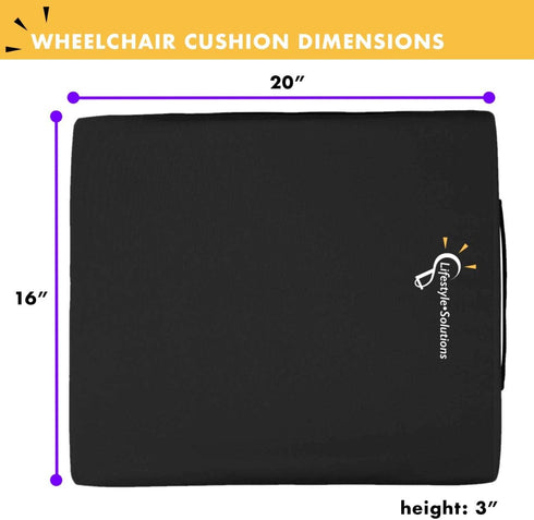 Tailbone (20" 16" 3") Lifestyle Wheelchair Cushion, Waterproof Orthopedic Gel Seat Pad for Back Support,Coccyx