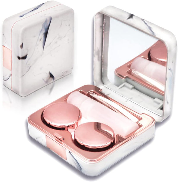 Contact Lens Case, Portable Cute Eye Contacts Applicator Remover Tool Kit with Mirror Solution Bottle for Travel Outdoor