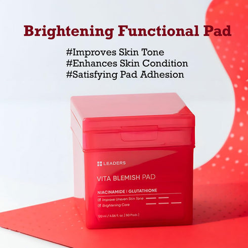 Leaders Vita Blemish Pad - Targeted Solution for Blemish Spots | 80 Pads x 120ml | Vegan-Certified | Gentle Formula