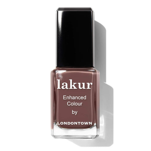LONDONTOWN lakur Nail Polish, Chip-Resistant, Non-Toxic, Glossy Creamy Brown, Natural Charm, .40 fl oz