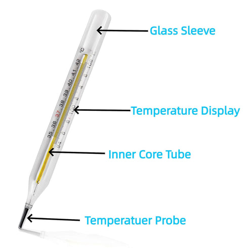 ?&? Clinical Glass Thermometer for Underarm, 2PCS Non-Digital Medical Fever Thermometer by HARIKA LIFE