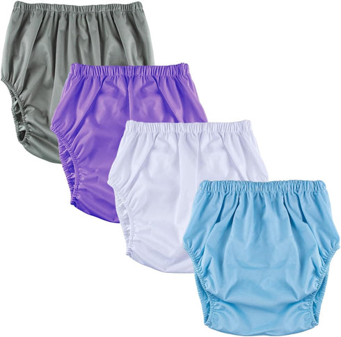 4 Pcs Adult Diaper Cover, Incontinence Leakproof Plastic Diapers, Reusable Diaper Cover,