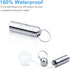 SHD Pill Box Keychain Waterproof Single Chamber Stainless Steel Organizer for Outdoor Travel