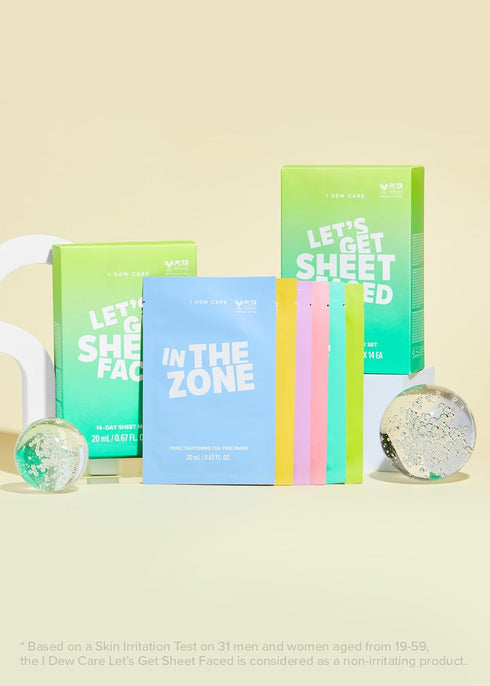 I DEW CARE Sheet Mask Pack, 14 Variety Pack | Let's Get Sheet Faced Korean Skincare Routine for 2 Week Care