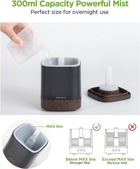InnoGear Diffusers for Essential Oils, 300ml, Ultrasonic Cool Mist Humidifier, Color Changing Lights